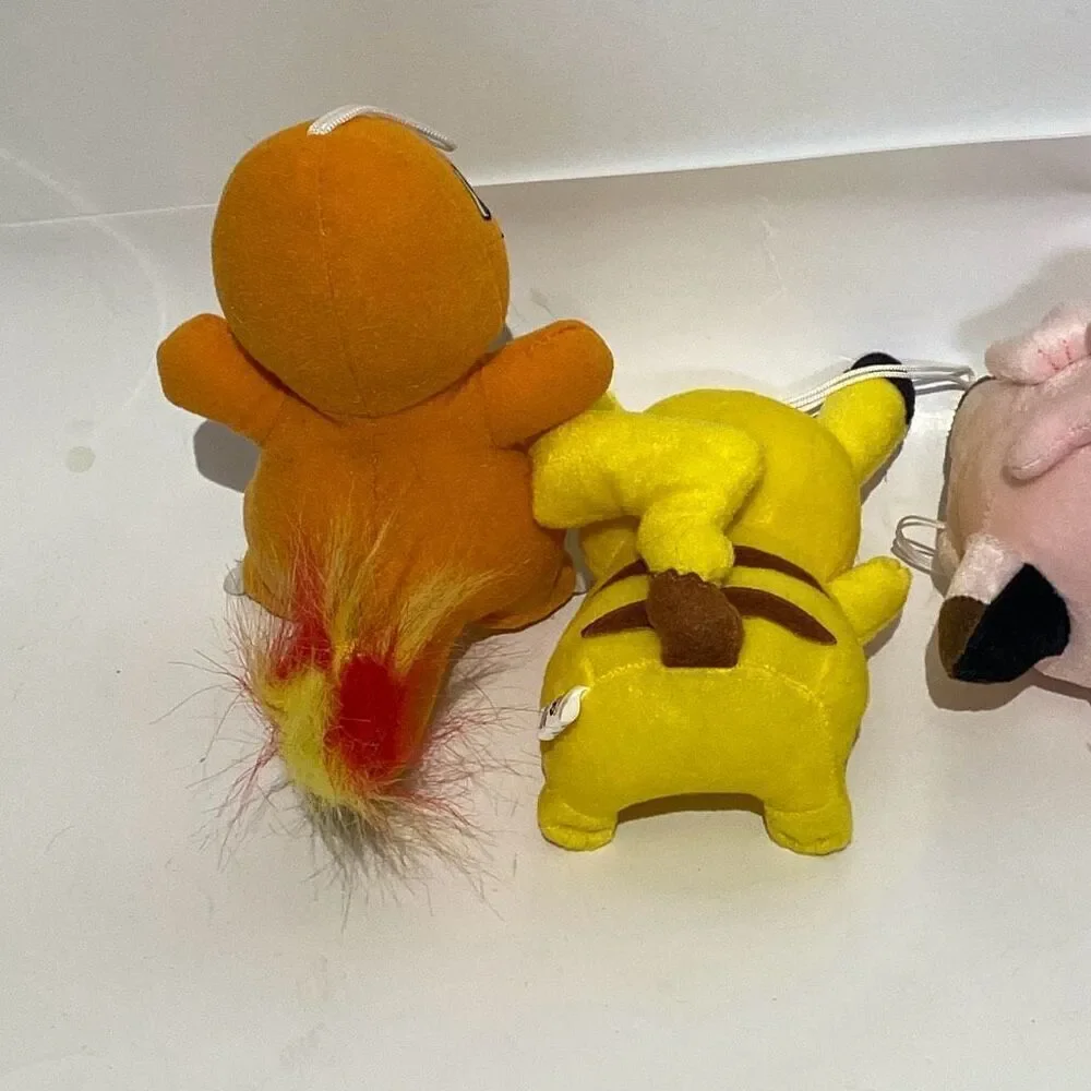 Lot of 3 Pokemon Banpresto Pikachu Clefairy Charmander Plush Stuffed Animal Toys